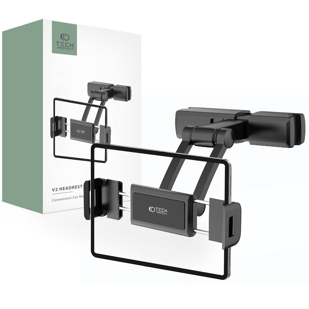 TECH-PROTECT V2 STRETCHABLE HEADREST CAR MOUNT BLACK