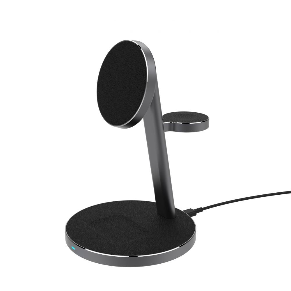 CARICATORE AD INDUZIONE TECH-PROTECT A9 3IN1 MAGNETIC MAGSAFE WIRELESS CHARGER BLACK