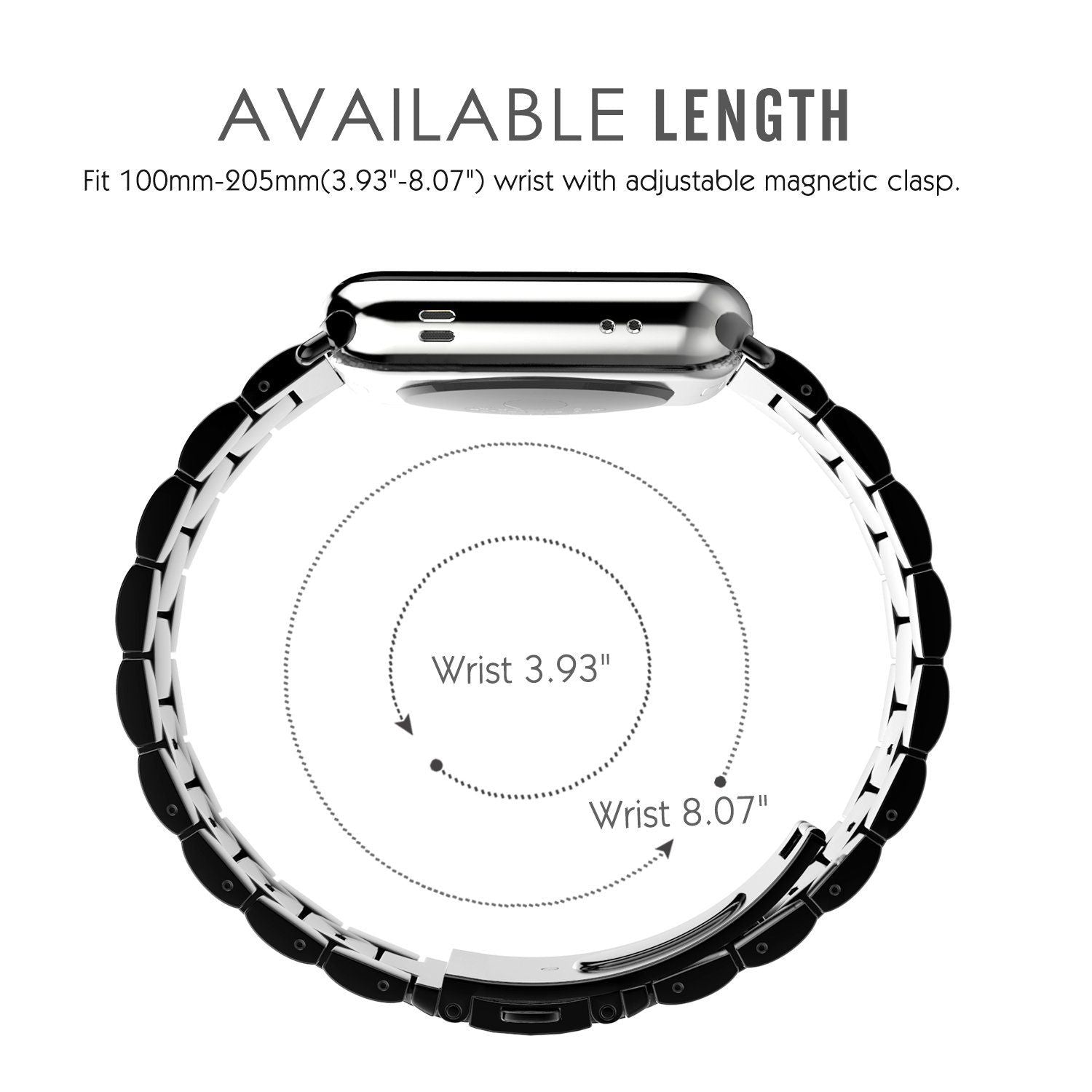 CINTURINO MAGLIA TECH-PROTECT STAINLESS APPLE WATCH 4 / 5 / 6 / 7 / SE (42 / 44 / 45 MM) BLACK