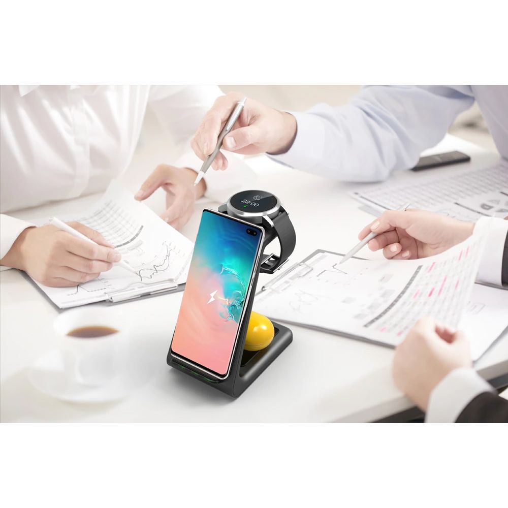 CARICATORE AD INDUZIONE TECH-PROTECT A7 3IN1 WIRELESS CHARGER BLACK