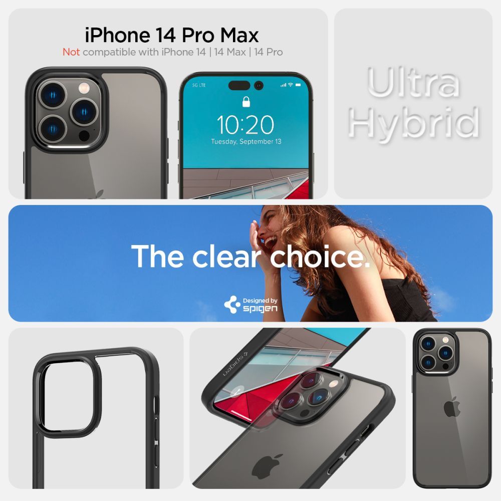 COVER SPIGEN ULTRA HYBRID IPHONE 14 PRO MAX MATTSCHWARZ