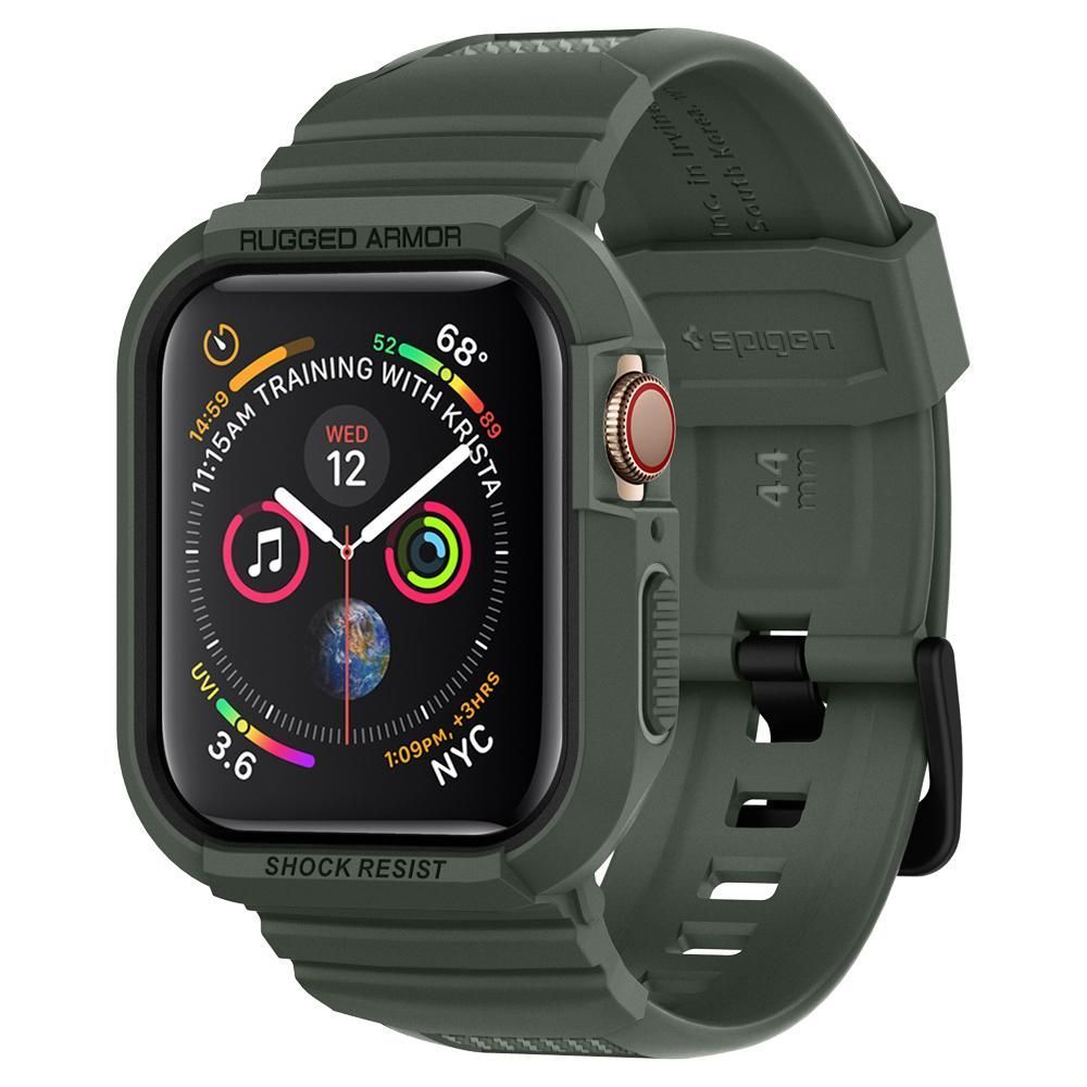 CUSTODIA +CINTURINO SPIGEN RUGGED ARMOUR "PRO" APPLE WATCH 4 / 5 / 6 / 7 / SE (44 / 45 MM) VERDE MILITARE