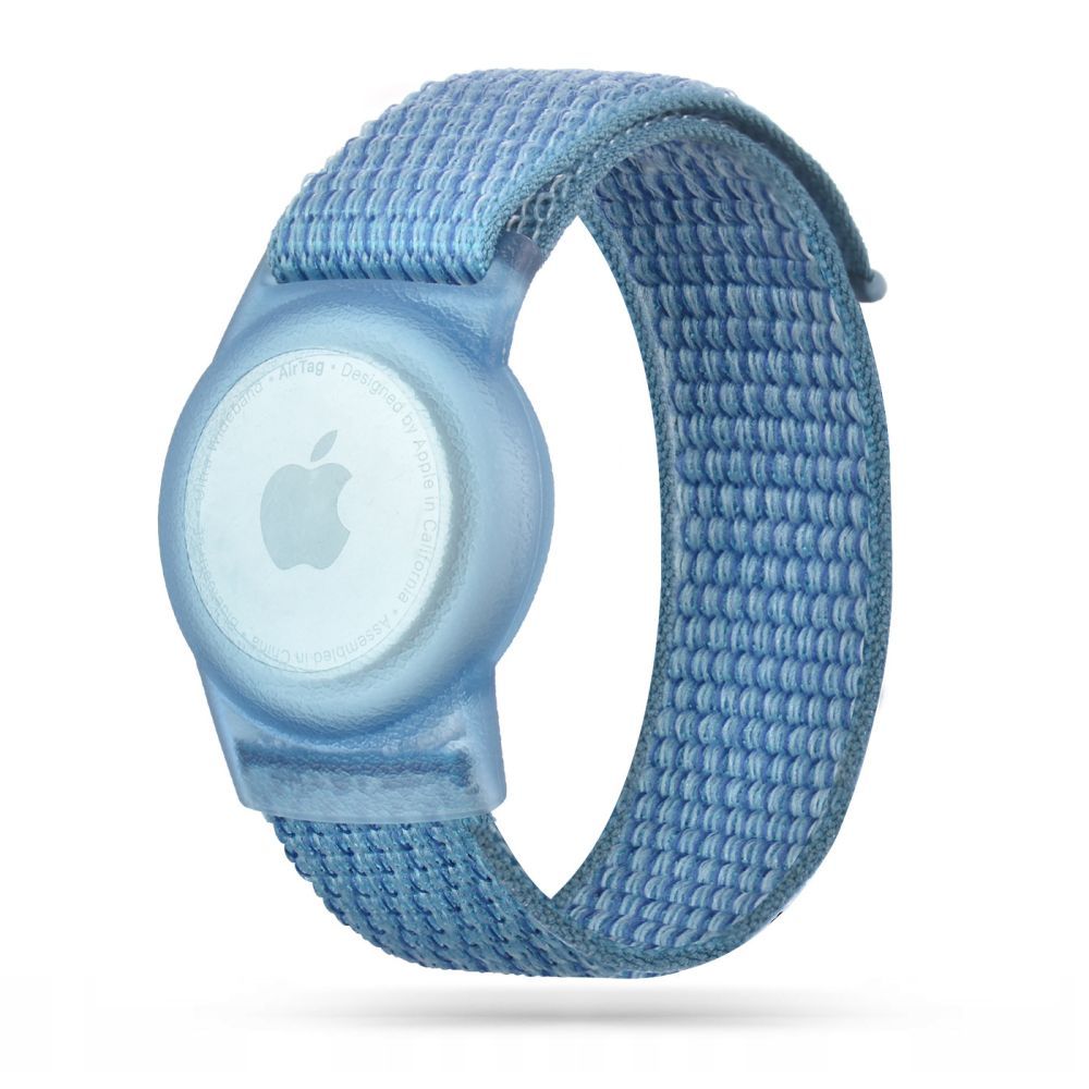 CINTURINO FASCIA TECH-PROTECT NYLON STRAP FOR KIDS APPLE AIRTAG BLUE