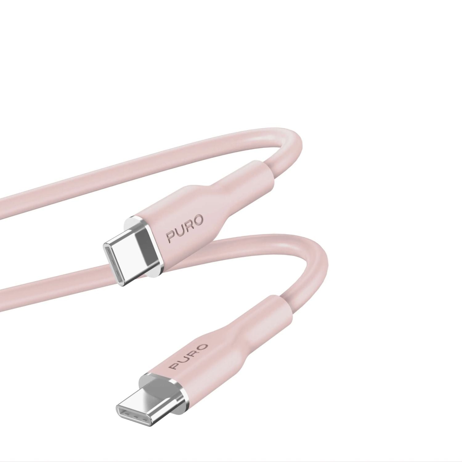 CAVO PURO Di Ricarica E Sincronizzazione SOFT Da USB-C A USB-C 1,5m POWDER ROSE