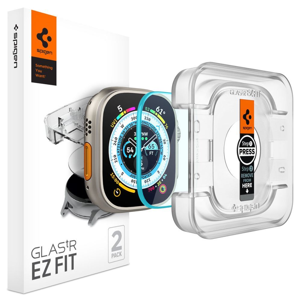 VETRO TEMPERATO SPIGEN GLAS.TR ”EZ FIT” 2-PACK APPLE WATCH ULTRA (49 MM) CLEAR