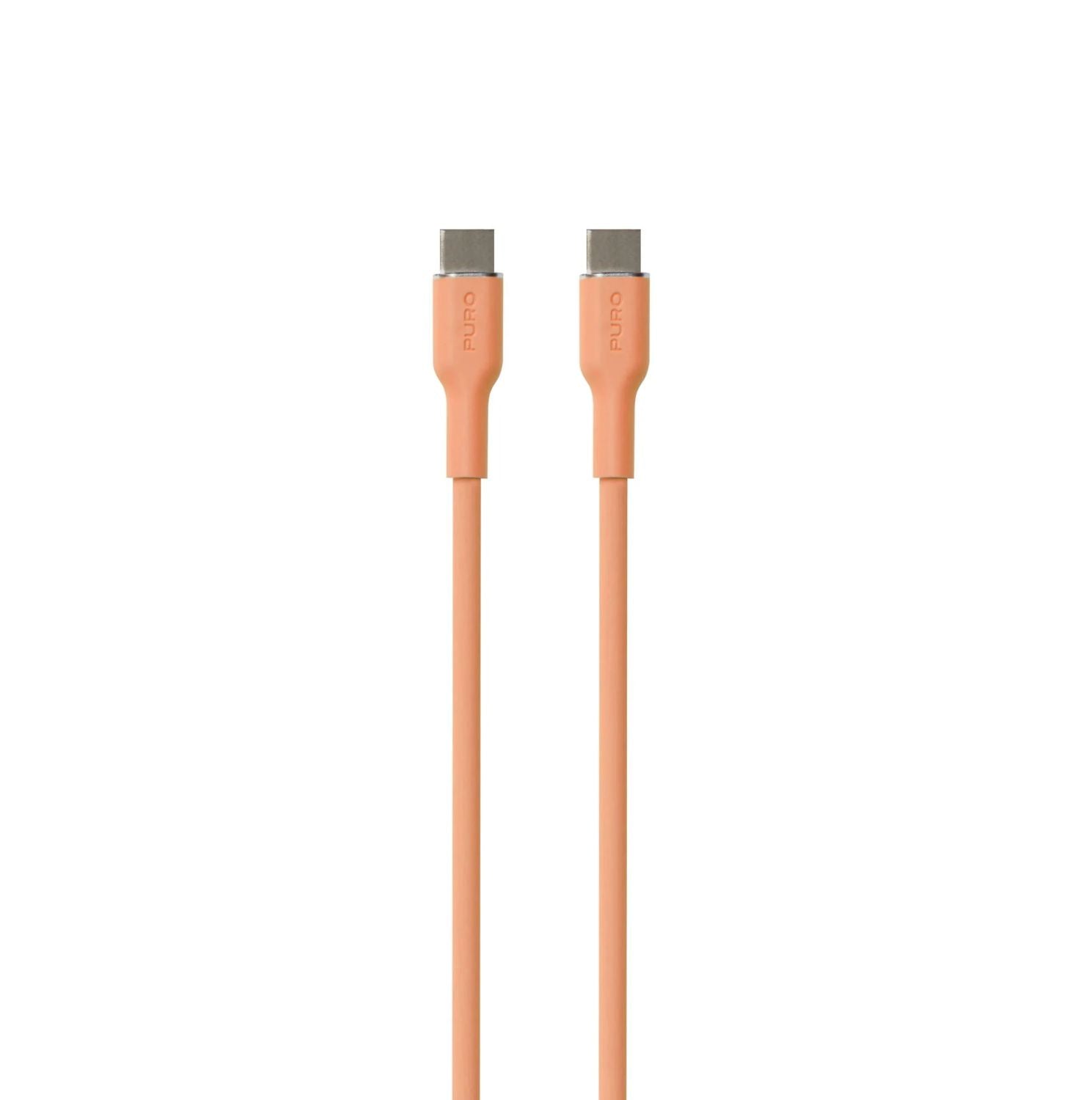 CAVO PURO Di Ricarica E Sincronizzazione SOFT Da USB-C A USB-C 1,5m ORANGE