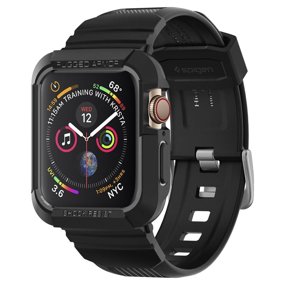 CUSTODIA +CINTURINO SPIGEN RUGGED ARMOUR "PRO" APPLE WATCH 4 / 5 / 6 / 7 / SE (44 / 45 MM) NERO