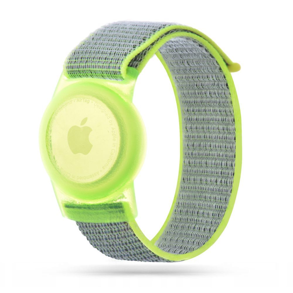 CINTURINO FASCIA TECH-PROTECT NYLON STRAP FOR KIDS APPLE AIRTAG LIME