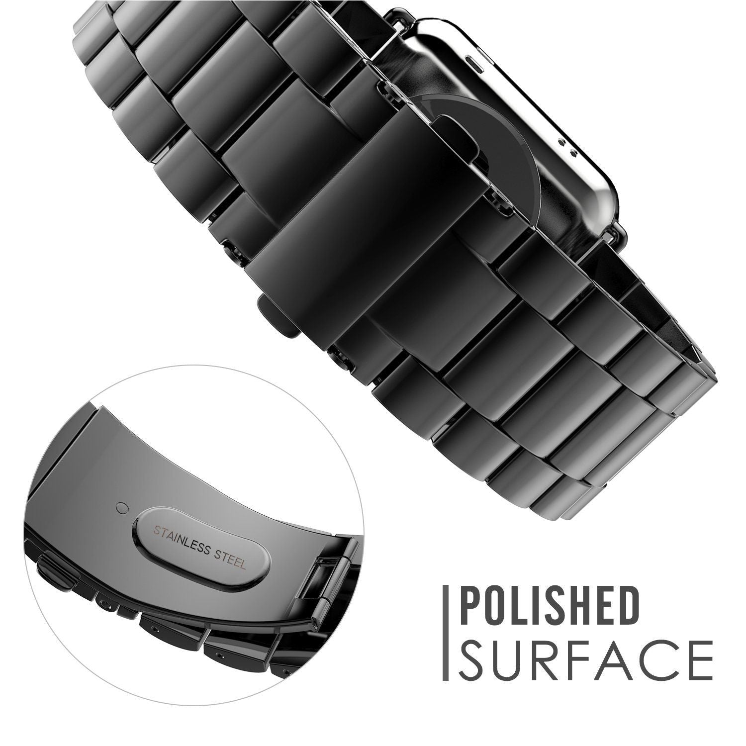 CINTURINO MAGLIA TECH-PROTECT STAINLESS APPLE WATCH 4 / 5 / 6 / 7 / SE (42 / 44 / 45 MM) BLACK