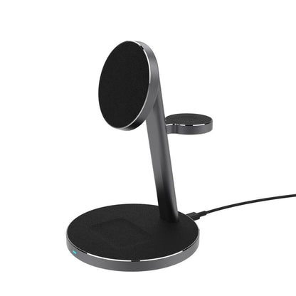 CARICATORE AD INDUZIONE TECH-PROTECT A9 3IN1 MAGNETIC MAGSAFE WIRELESS CHARGER BLACK