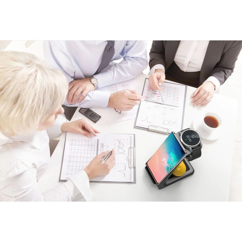 CARICATORE AD INDUZIONE TECH-PROTECT A7 3IN1 WIRELESS CHARGER BLACK